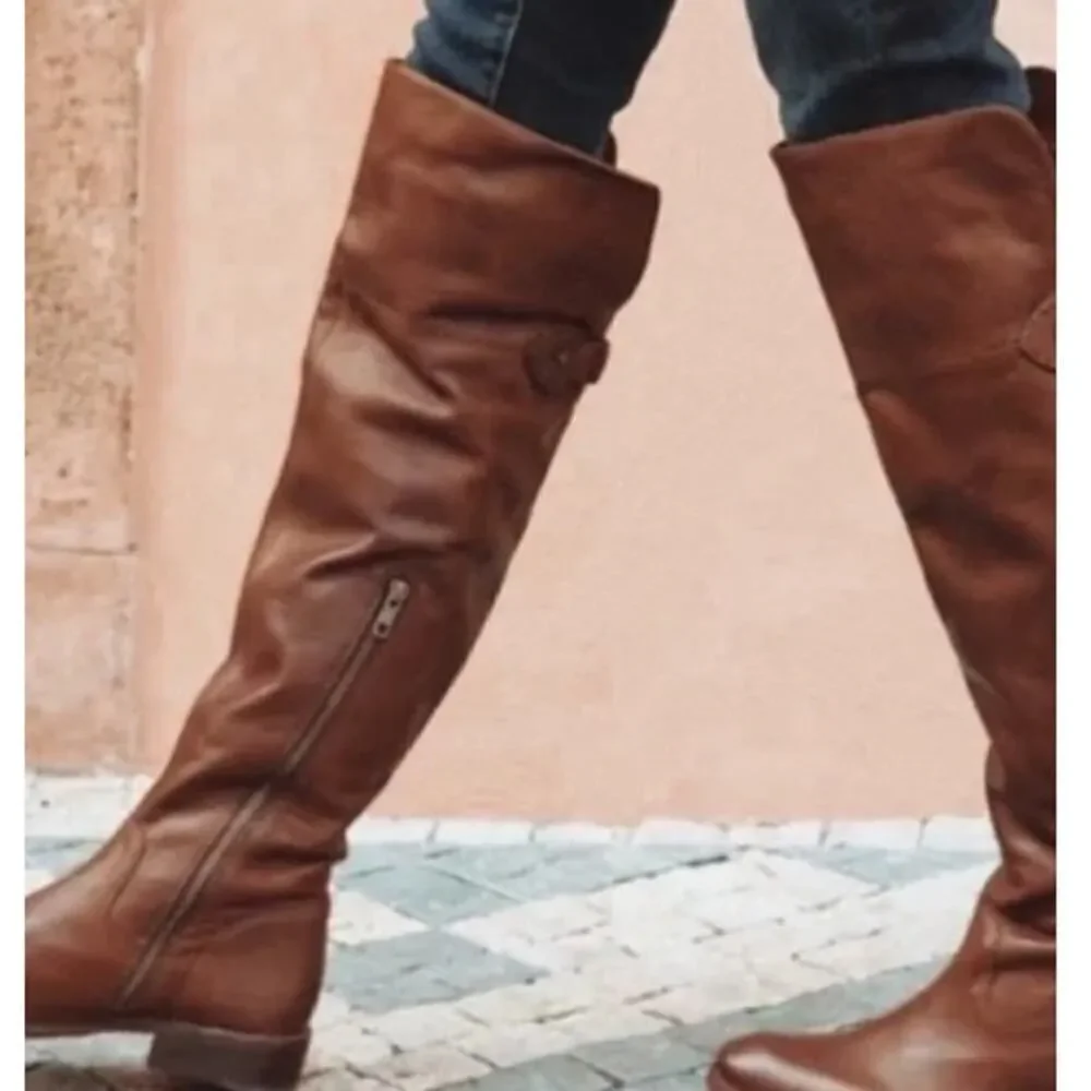 Frye Shirley Leather Riding Boots Women's Size 6B Brown Over-the-Knee Western